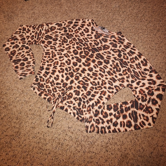 Love University Other - Leopard Print Long Sleeve Lounge Top - Women